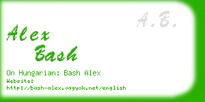 alex bash business card